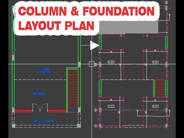 How To Design Column& Foundation Layout Plan In AutoCAD For Beginners