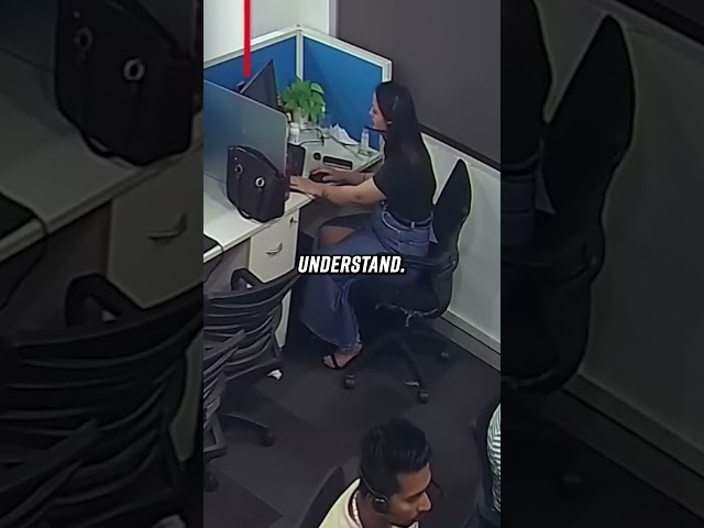 Female scammer exposed on CCTV camera in call center #scammer #scamcenter