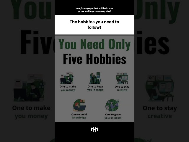 5 Hobbies to master! #motivation #hobby #success #fyp #mindset #selfimprovement #makemoneyonline