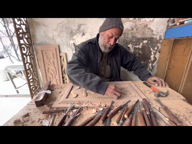 Beautiful Wood Carving by a 70 Year Old Using Hand Tools | Wood Carving for beginners | Carving ASMR