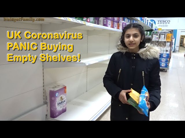 UK Coronavirus Panic Buying, Empty Supermarket Shelves - Preppers Tesco Shopping Trip Sheffield