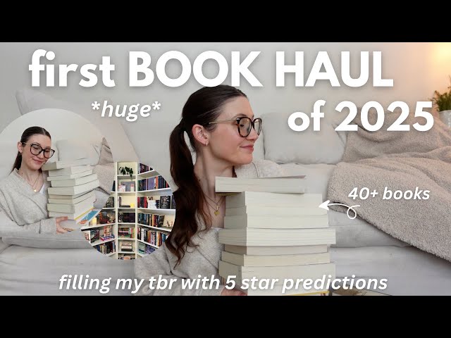 HUGE BOOK HAUL! 💌✨📖 filling my 2025 TBR with 5 star predictions 🌟🍰🛍️