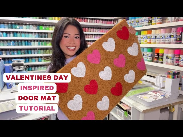 How To Make A Front Door Mat Using Cameo 5 / DIY Valentines Day Inspired Door Mat