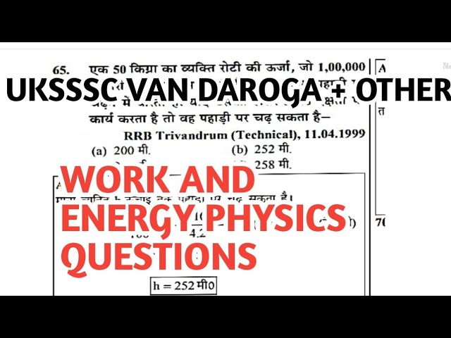 Van daroga Physics Work and Energy#uksssc #forestor #physics #railway #generalscience #viralvideo