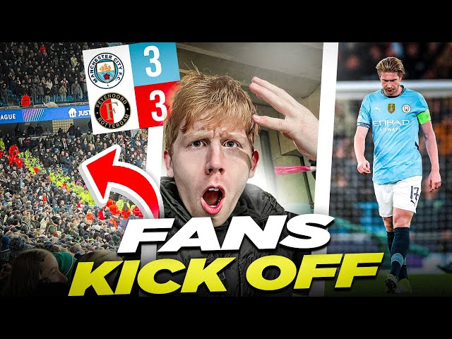 FANS KICK OFF!! As City BOTTLE A 3-0 Lead To Feyenoord!!!!