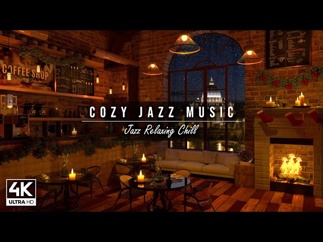 4K Cozy Jazz Music & Bookstore Cafe Ambience with Relaxing Jazz Music for Sleeping, Study, Focus