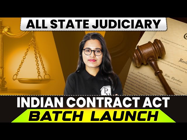 Indian Contract Act | FREE Batch Launch | All State Judiciary | Judiciary By PW