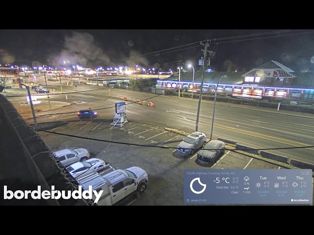 Live from the Surrey, B.C. border - BorderBuddy Border Cam