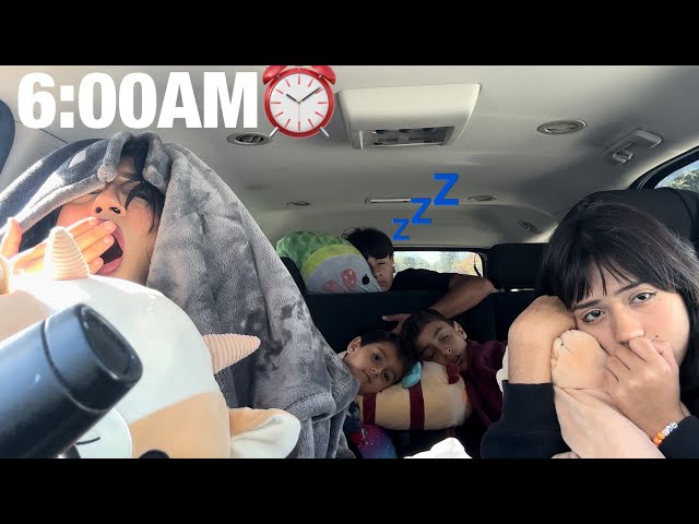 WE SPENT 24 HOURS IN THE CAR!*OVERNIGHT CHALLENGE*😱