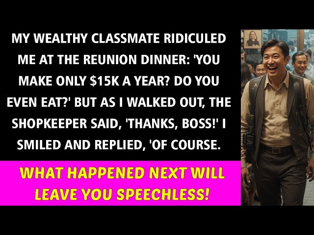 My Rich Classmate Mocked Me at Our Reunion—But as I Left, the Shopkeeper Dropped a Shocking Surprise