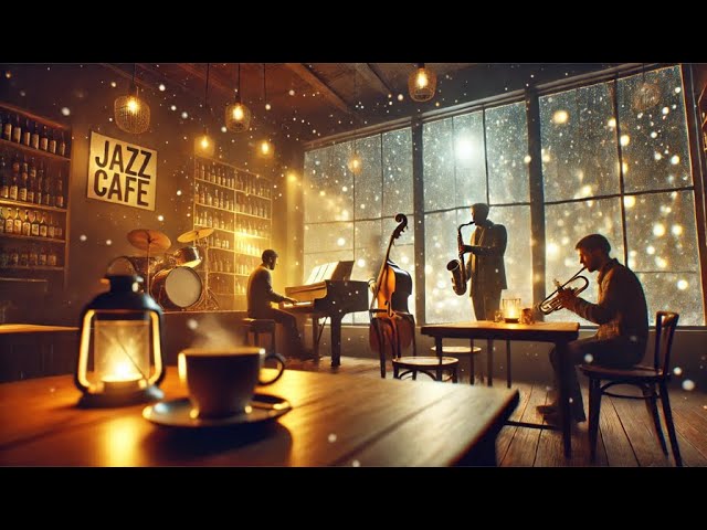 Relaxing Winter Café with Snowfall: Lofi, Smooth Jazz & Bossa Nova for Cozy Nights & Deep Focus