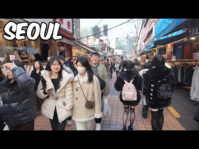 Hongdae Street Walking tour. Seoul City Korea 4k City Tour