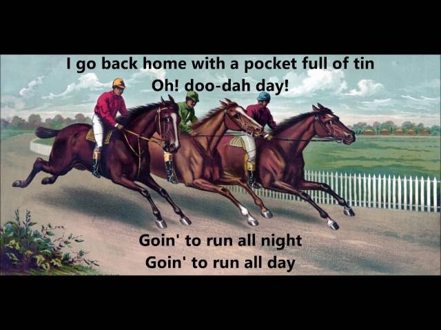 De CAMPTOWN RACES Gwine-Going to Run All Night STEPHEN FOSTER word lyrics text sing along song trend