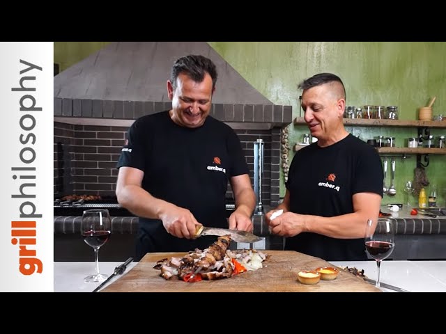 Pork cheeks spit roast recipe (EN subs) - Κοντοσούβλι χοιρινά μάγουλα | Grill philosophy