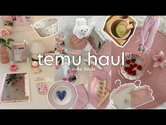 huge TEMU haul 🎀🍥 | cute accessories, clothing, aesthetic room decor, kitchen finds