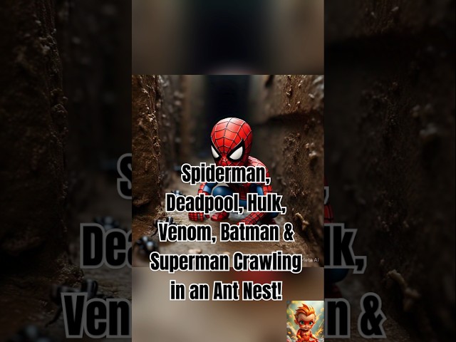 Spiderman, Deadpool, Hulk, Venom, Batman & Superman Crawling in an Ant Nest!