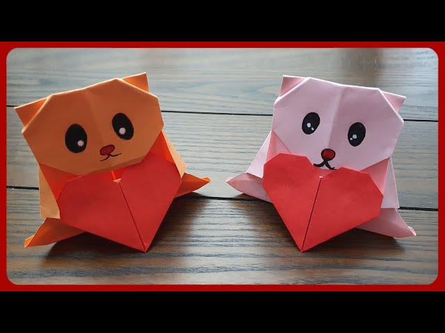 How To Make a Cute Hamster Holding a Heart | Easy Simple Origami | #origami #diycrafts #howtomake