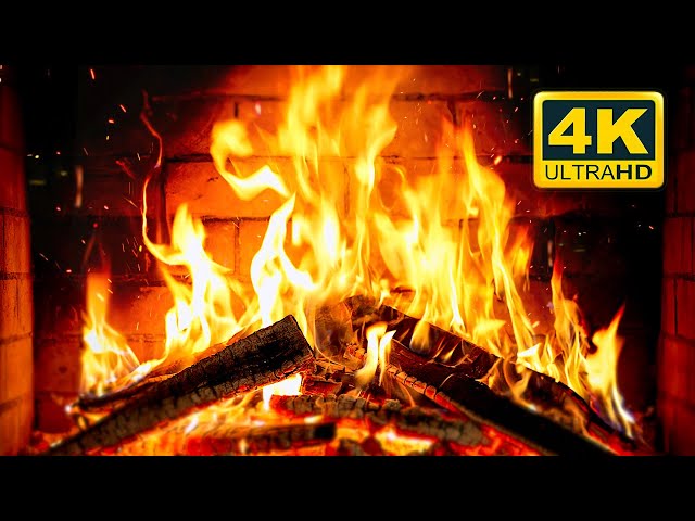 🔥 Cozy Fireplace 4K (12 HOURS). Fireplace with Crackling Fire Sounds. Crackling Fireplace 4K