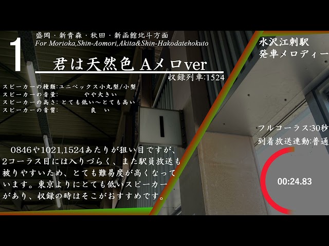 【高音質】【密着収録】水沢江刺駅発車メロディー「君は天然色」