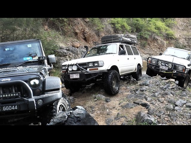 Crazy Toyota Land Cruiser 80, Jeep Wrangler JK and Nissan Patrol GQ offroad 4x4