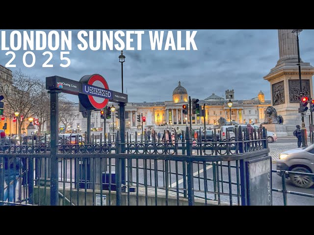 London Winter Walk 2025 | London Sunset Walk | Relaxing Walking tour in West End London [4K HDR]