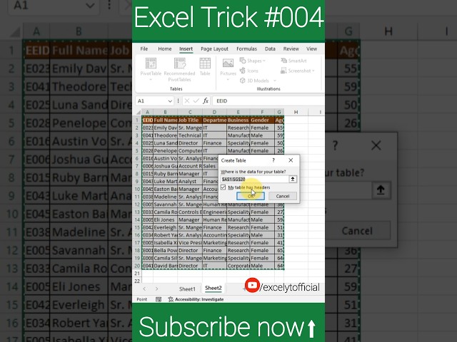 Excel Trick 004 #microsoftexcel #excel #ppt #exceltips #exceltricks