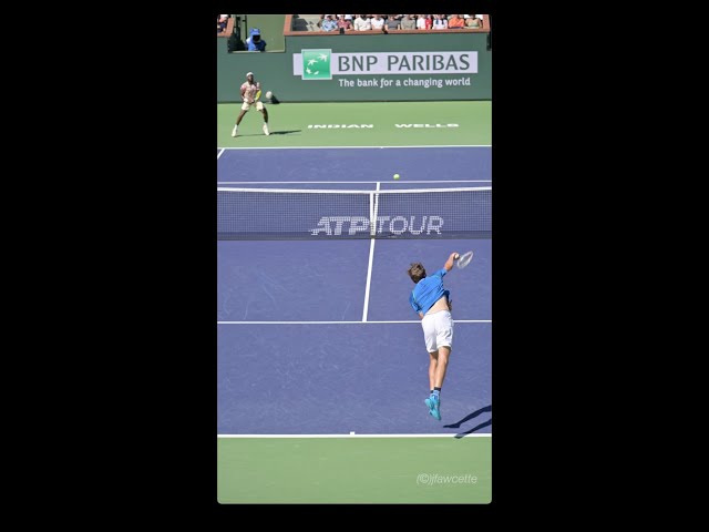 Medvedev slice serve in 4K slow motion from Indian Wells #Shorts