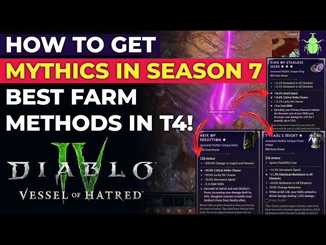 Diablo 4 - How To Get Mythics in Season 7 – Best Farm Methods at T4!