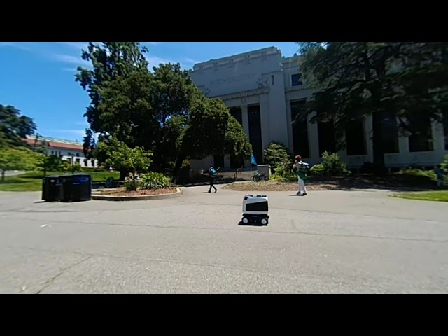 Kiwi Bot delivering food in Campus 3D VR180