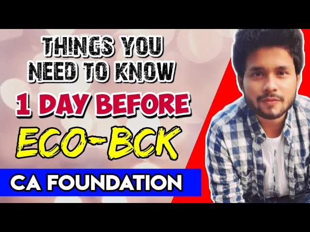 One day before icai ca foundation eco bck exam may 2023 marathon | how to crack in first attempt