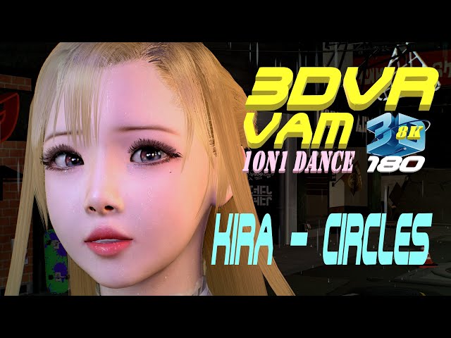 3DVR180 8K VaM KIRA - Circles, Sing in the Rain, Dance in the City, MMD, 雨の中で思いを歌いあげる, ダンス