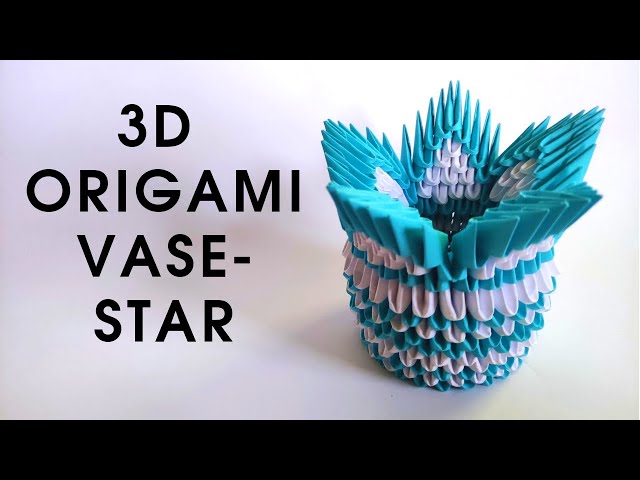 3D origami VASE - STAR | How to make a modular origami vase