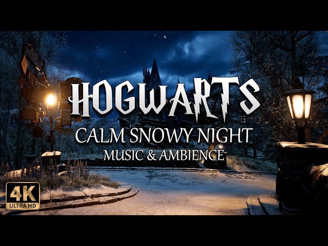 A Calm Snowy Night at Hogwarts ❄️ | 4K Harry Potter Music & Ambience