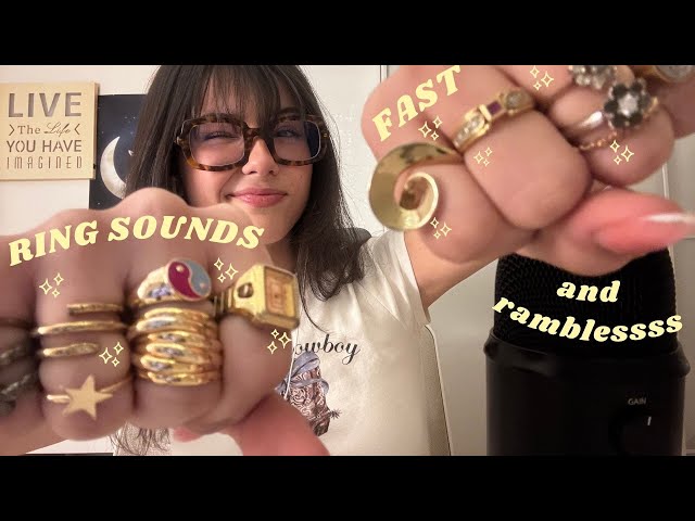 ASMR🌙  Lots of Ring Sounds + Rambles + Mouth sounds + Hand Movements hihihi