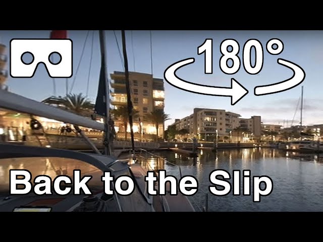 180vr - Sailboat docking at the Marina