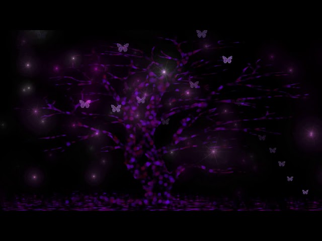 No Copyright - HD Background Motion Effects - Magic Tree and Butteflies Screensaver