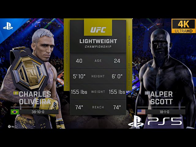 UFC 5 : Charles Oliveira vs. Alper Scott | PS5 4K Gameplay