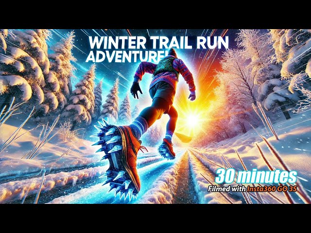 Scenic Virtual Run with Spiked Shoes on Slushy Trails & Icy Roads