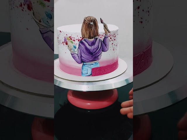 Oru adipoli cake design kadalo🥰 #lenoracakesmagic#shortsvideo#youtubeshorts