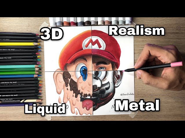 Drawing Mario Bross in 4 STYLES Which is your favorite?