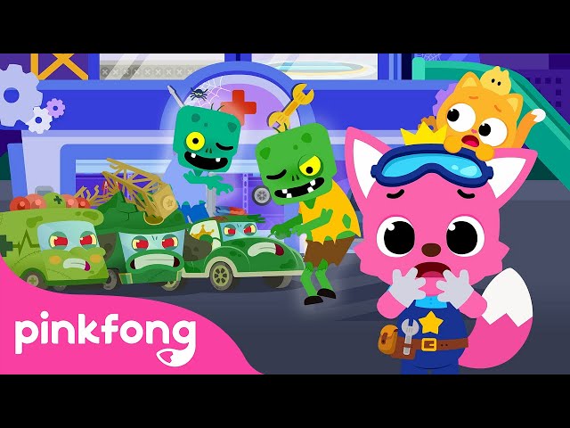 Help the Zombie Police Car Return to Normal! | 🚓 Car Hospital | BEST Car Songs | Official Pinkfong