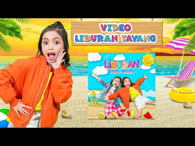 LEIKA TOMPEL REACTION ON BEHIND THE SCENES LEIKA AND MAZAYA'S LIBURAN MV 🎉 FUNNY KIDS REACTION