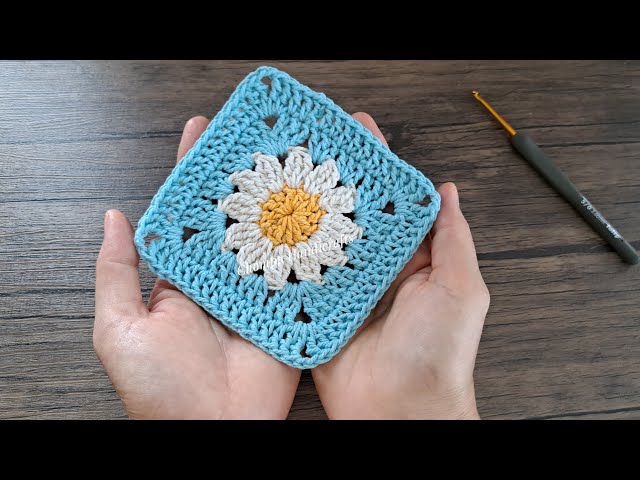 Crochet Daisy Granny Square Beginners friendly  | Chompu Handicrafts