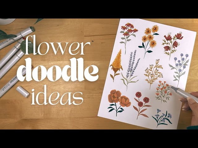 Draw cute flowers with me! | mini brush pen flowers for beginners 🌼