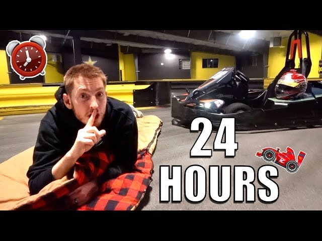 24 HOUR OVERNIGHT CHALLENGE IN GO KART TRACK!