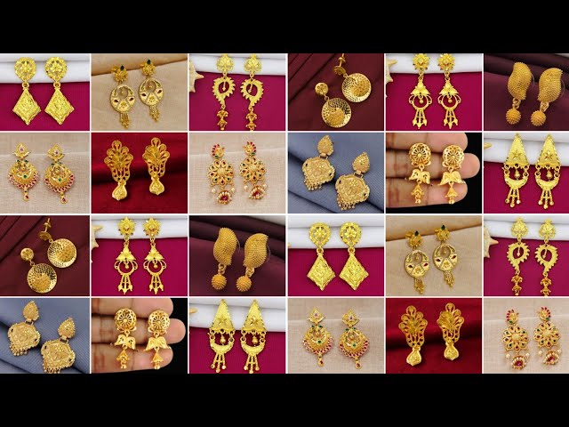 Latest 22k Gold Earrings Design for Women ||Daily wear gold earrings design||Earrings Design 2025