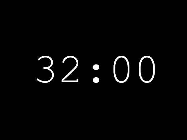 32 Minute Minimalist Silent Countdown Timer With Alarm