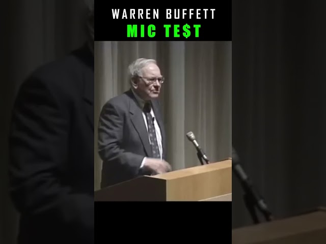 Warren Buffett Mic Test @ University of Nebraska #ceo #billionaire #warrenbuffett #speech #investor