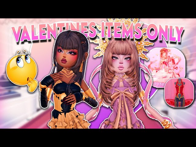 ONLY WEARING The *NEW* Valentines Update Items in Dress to Impress! (Roblox)