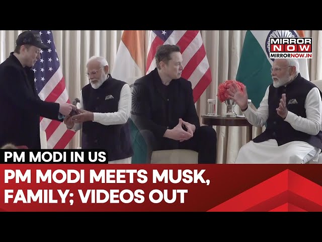 Modi Meets Musk, Family Before Bilateral With Trump| Videos Out| Tesla CEO Gifts Indian PM...